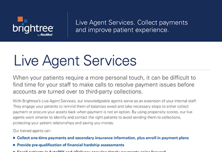 Live Agent Services Information Sheet