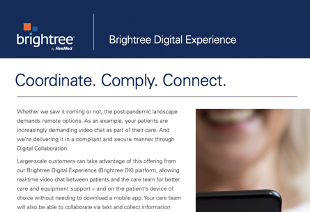 Brightree DX Datasheet Collaboration