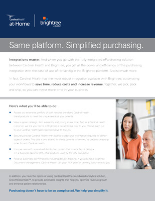 Handout Cardinal Health at home - Brightree Integrations