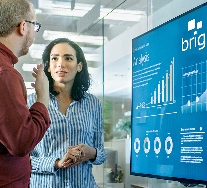Brightree Software Analytics shown on large scree as Professional talk